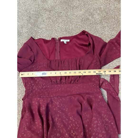 CITY VIBE Long Sleeve Square Neck Mini Party Fit + Flare romper Dress SZ 11 - Picture 5 of 9